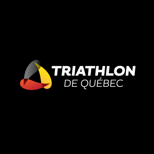 Logo triathlon de Québec sur un fond noir